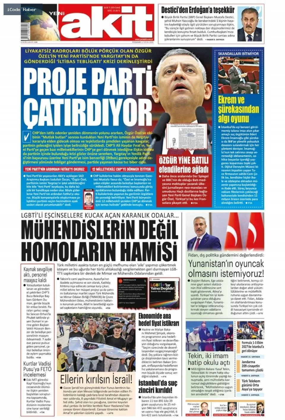 Tarladan sofraya uzanan yol bitmiyor! Vurguncuların saadet zinciri - 17 Eylül 2026 gazete manşetleri