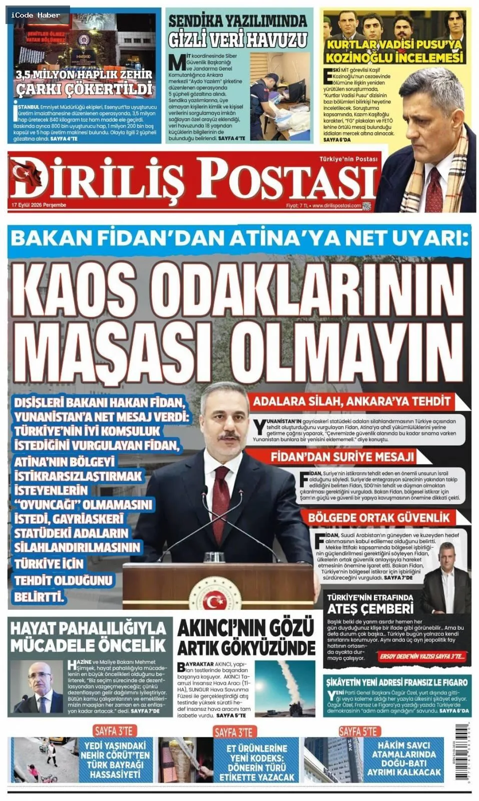 Tarladan sofraya uzanan yol bitmiyor! Vurguncuların saadet zinciri - 17 Eylül 2026 gazete manşetleri