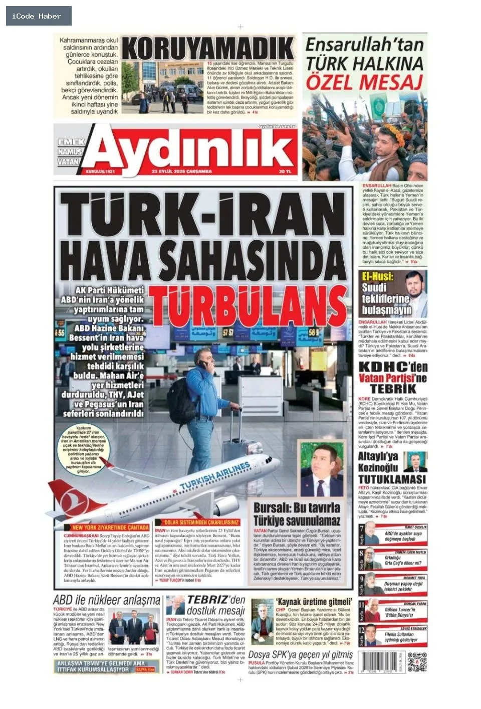 Erdoğan'dan BM'ye 5 maddelik reform teklifi - 23 Eylül 2026 gazete manşetleri