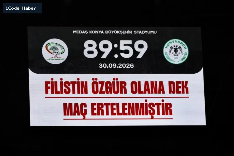 Konyaspor ile Filistin maçında son düdük 89:59'da çaldı: “Filistin özgür olana dek maç ertelenmiştir”