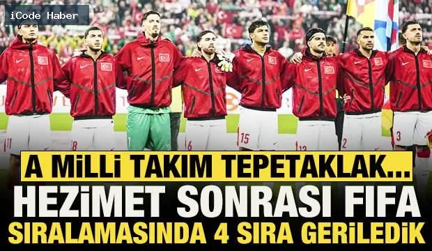 İtalya hezimeti sonrası A Milli Takım tepetaklak... FIFA sıralamasında da geri düştük