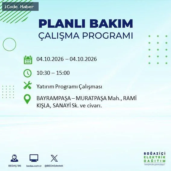 BEDAŞ duyurdu! İstanbul hafta sonu karanlığa gömülecek....