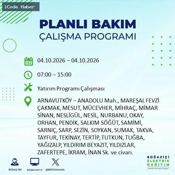 BEDAŞ duyurdu! İstanbul hafta sonu karanlığa gömülecek....