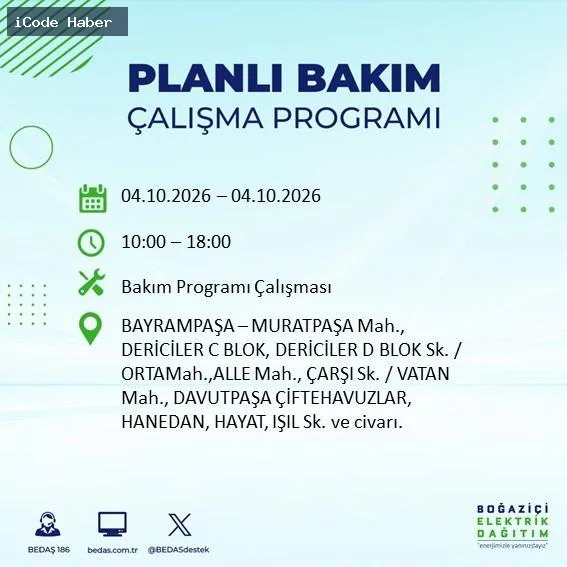 BEDAŞ duyurdu! İstanbul hafta sonu karanlığa gömülecek....