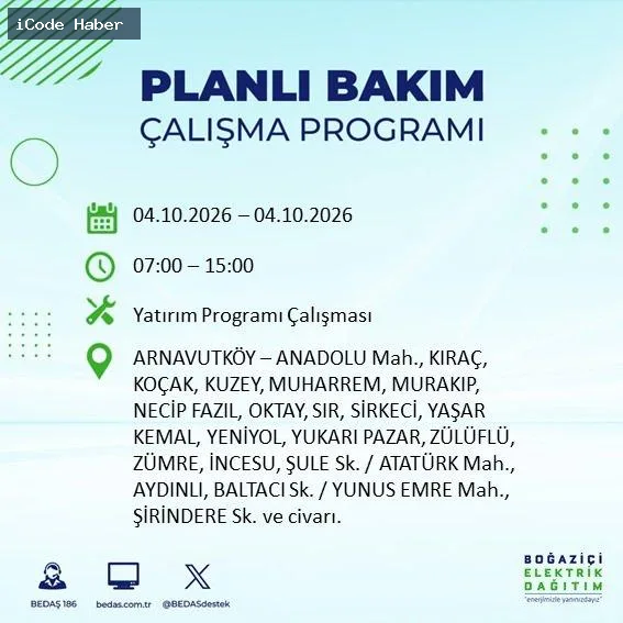 BEDAŞ duyurdu! İstanbul hafta sonu karanlığa gömülecek....