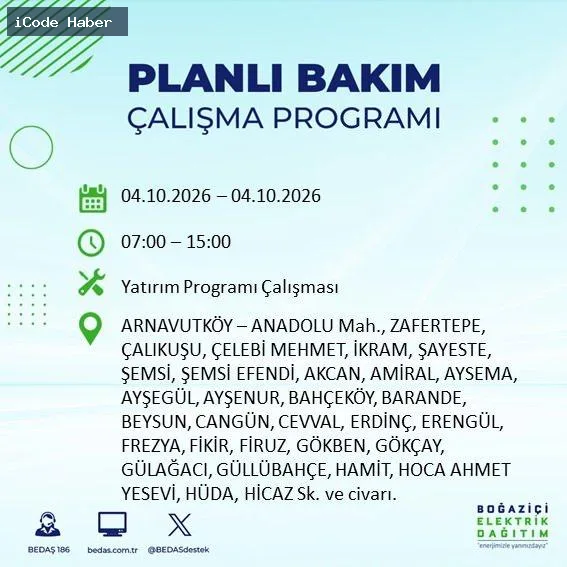 BEDAŞ duyurdu! İstanbul hafta sonu karanlığa gömülecek....